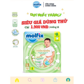 Tã bỉm em bé dán/quần Molfix 100miếng đủ size XS/S/M/L/XL