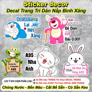 Tem sticker dán nắp bình xăng dầu ô tô xăng A95 và dầu diesel 0,001, sticker trang trí ô tô xe hơi