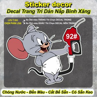  Decal Dán Nắp Bình Xăng JERRY A92 A95 Sạc Điện Cute Trang Trí Xe - Chất Liệu PVC Cao Cấp Chống Thấm Nước 