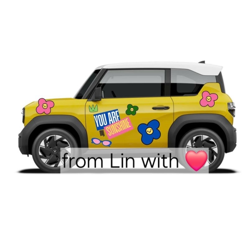 Decal VF3 vàng "You're my sunshine"