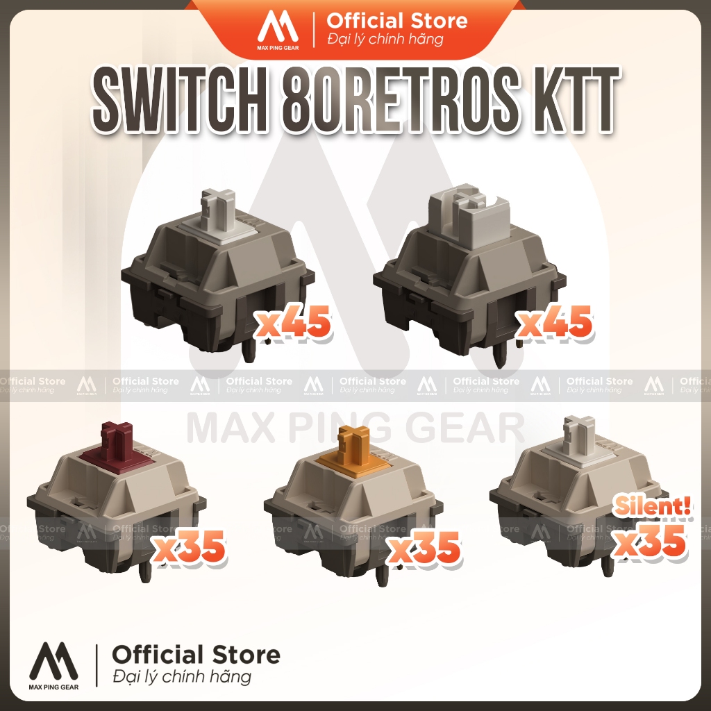 [HỎA TỐC] Tổng hợp Switch bàn phím cơ 80Retros KTT - Game 1989 - Maxpinggear