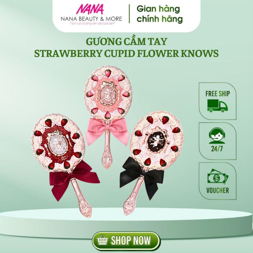 Gương BST mới 2025 FLOWER KNOWS Strawberry Cupid - Nana Shop
