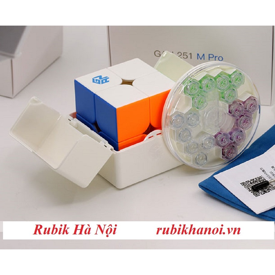 Rubik 2x2 Gan 251 M Pro Leap Có Nam Châm Điều Chỉnh. Định Vị Đa Hướng Cao Cấp Nhất