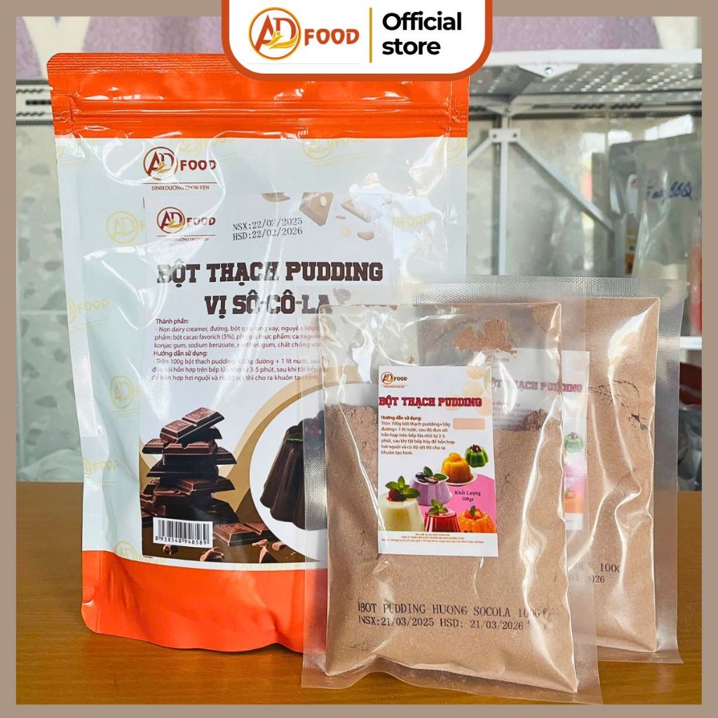 200g Bột pudding Socola ADFOOD - Dùng để pha chế pudding thơm ngon