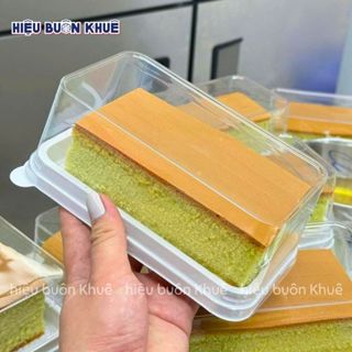 50 Hộp Nhựa Chữ Nhật Đựng Bánh Bông Lan Cuộn, Bông Lan Trứng Muối, Bánh Ngọt Các Loại [XY185-305]