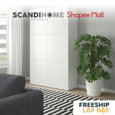 ATLANTA, Tủ lưu trữ 6 ngăn STO_002, 120x42x193cm, tủ gỗ Scandi Home