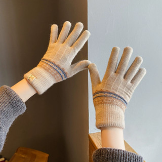 Găng tay mùa đông HUMI bao tay nữ giữ ấm thiết kế cute chất len dày dặn co giãn cảm ứng màn hình