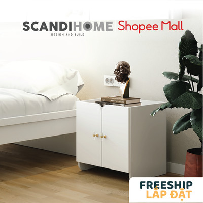 EMMA, Tủ đầu giường 2 cánh mở STO_124, 50x40x50cm, kệ đầu giường Scandi Home