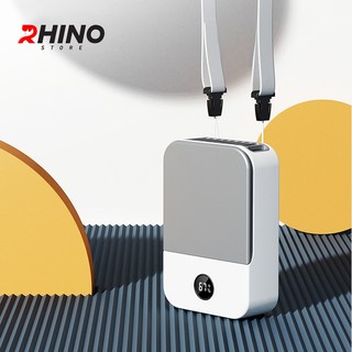  Quạt gió mini cầm tay Rhino F302 tích điện 3 mức độ gió pin 2000 mAh kèm dây treo 