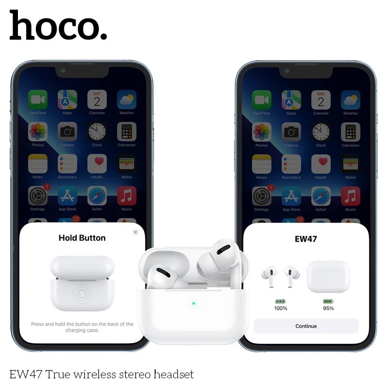 Tai Nghe Không Dây Hoco EW47 - Bluetooth 5.3, Mic Đàm Thoại, Bass Cực Mạnh, Vuốt Tăng Giảm Âm Lượng | BigBuy360 - bigbuy360.vn