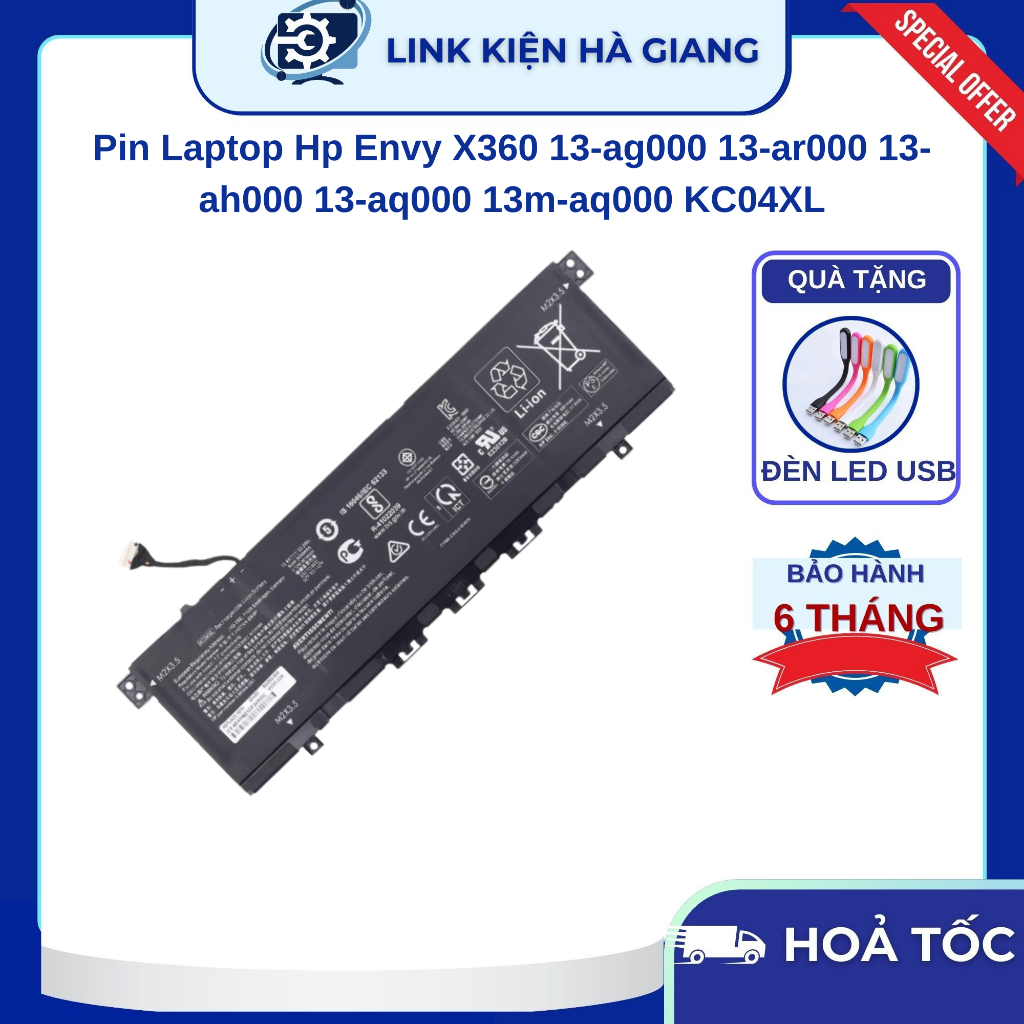 Pin Laptop Hp Envy X360 13-ag000 13-ar000 13-ah000 13-aq000 13m-aq000 KC04XL Zin New 100%