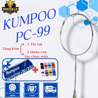 Vợt cầu lông Kumpoo PC 99 Pro Trắng, Hồng, trắng xanh chính hãng (căng sẵn tặng cước - cuốn cán)
