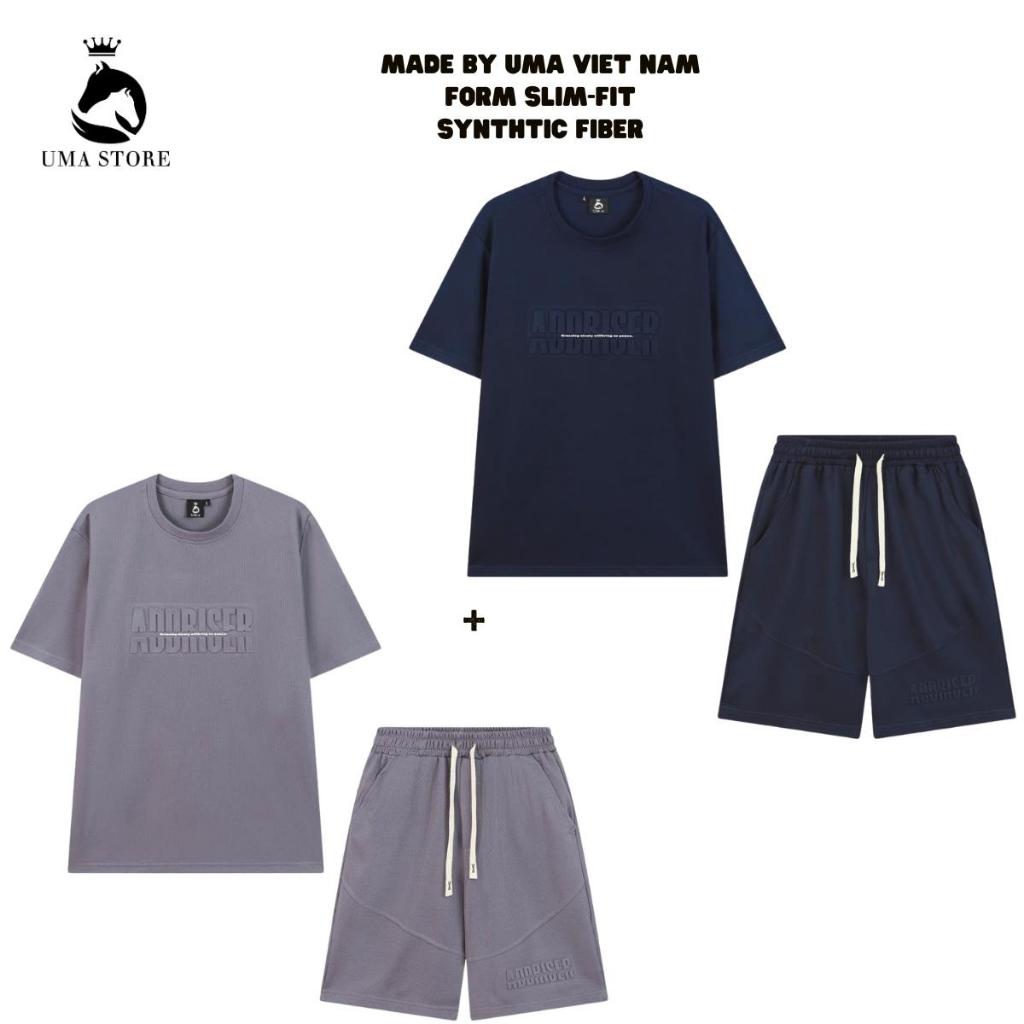 Set 2 Bộ Quần Áo Nam UMA MEN Chữ Nổi ADDRISER Chất Liệu Cotton Tổ Ong Cao Cấp Cá Tính UMMB25