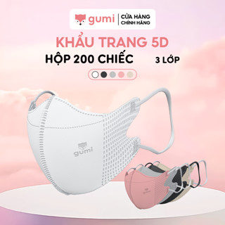 [200 CHIẾC] Khẩu trang 5D Gumi 3 lớp mask kháng khuẩn lọc bụi PM 2.5