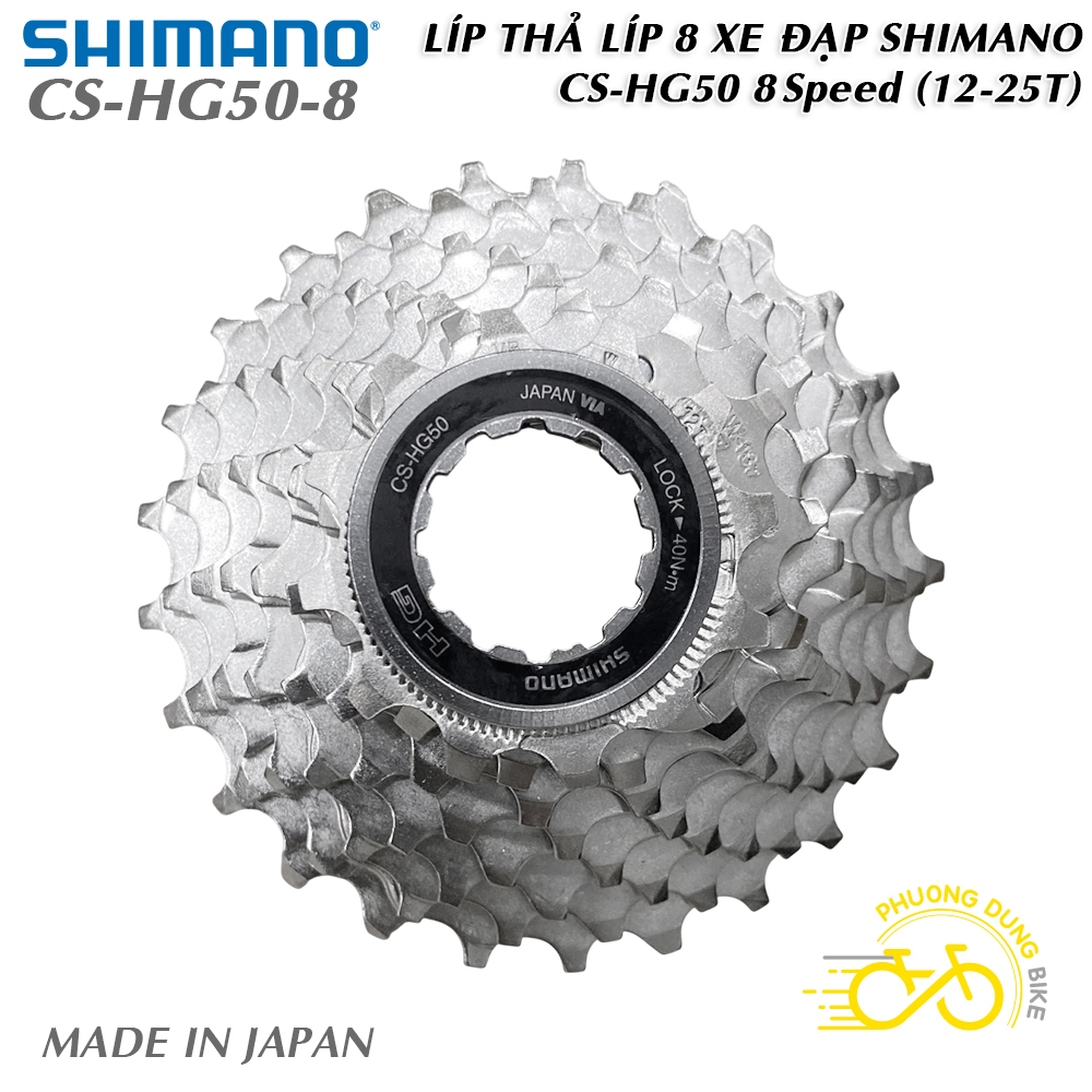 Líp thả líp 8 tầng xe đạp SHIMANO Claris CS HG50 8S 12-25T - Chính Hãng