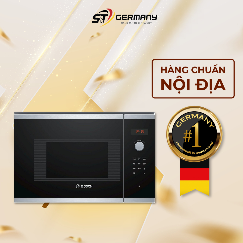 Lò vi sóng Bosch BFL523MS0B âm tủ, Lò vi sóng âm tủ cao cấp đa chức năng dễ dàng vệ sinh nội địa Đức