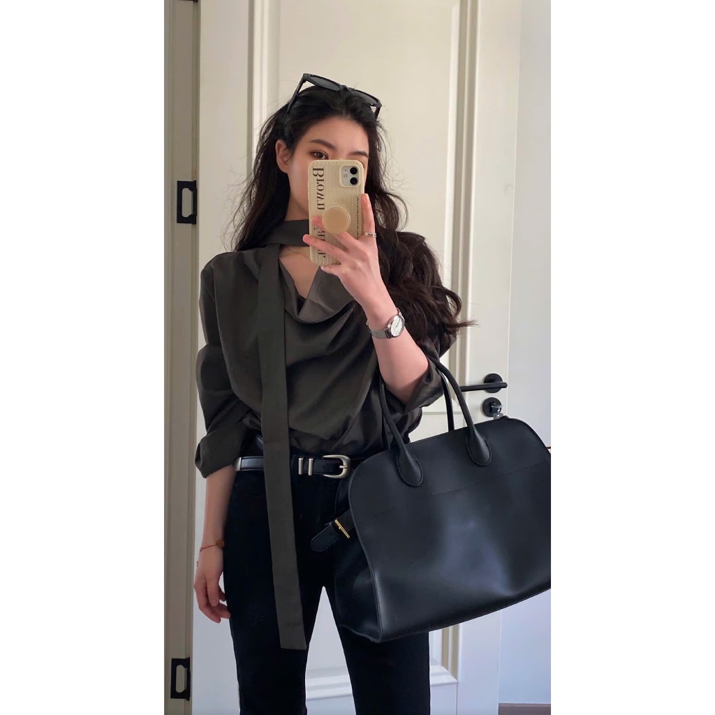 Áo lụa kiểu công sở hot douyin 2025