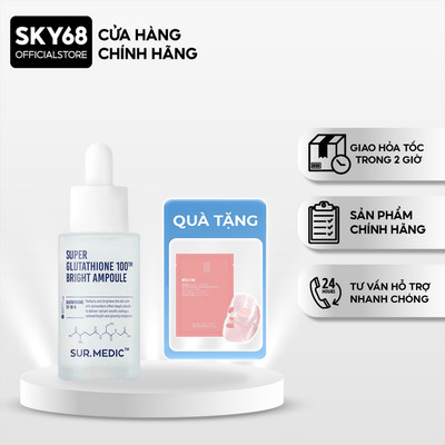 [MUA 1 TẶNG 1 MASK] Serum Dưỡng Trắng, Căng Bóng Da Sur.Medic Super Glutathione Bright Ampoule 32ml