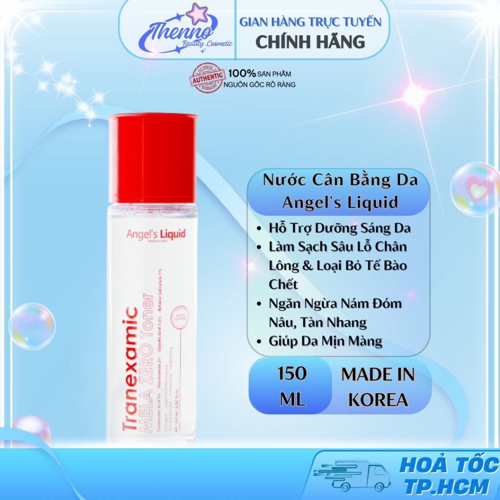 Nước Cân Bằng Da Angel's Liquid Tranexamic Mela Zero Toner 150ml Hàn Quốc