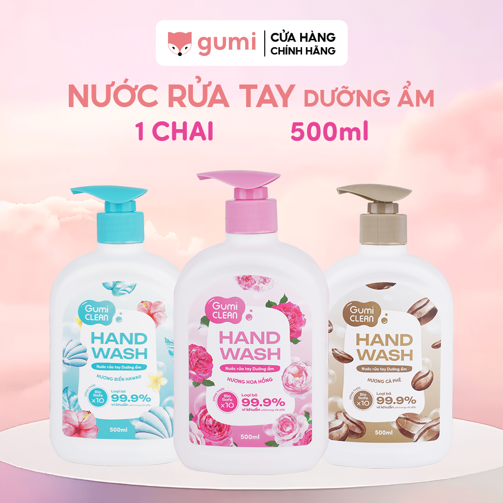  Nước Rửa Tay Gumi 500ML Bảo Vệ Khỏi 99.9% Vi Khuẩn Gây Bệnh Hỗ Trợ Cùng Đề Kháng Da Tự Nhiên 