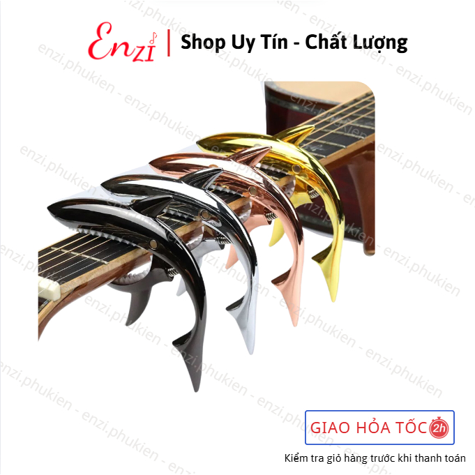 Kẹp capo guitar cá mập cao cấp dành cho đàn ghita acoustic, classic Enzi