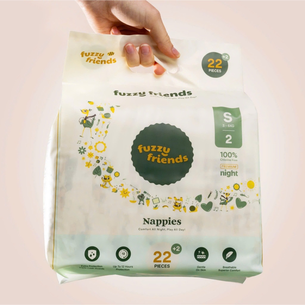 Tã/Bỉm Fuzzy Friends cao cấp Úc cho bé đủ size NB/S/M/L/XL/XXL