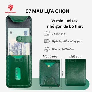 Ví nam xanh lá cây ví sen 5 thương hiệu Longdo Leather