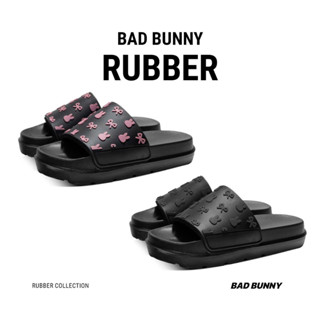  OUTLET KHÔNG KÈM BOX RENCHO Dép quai ngang BAD BUNNY nam nữ   Kiểu dáng basic   Đế 3cm   BH 1 năm  Đen Hồng 