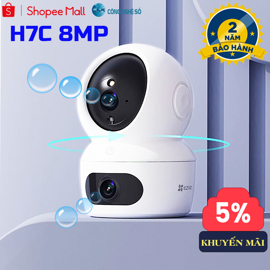 Camera Wifi EZVIZ H7C 8MP -  2 mắt Nhìn 2 Khung- Đàm Thoại 2 Chiều- Có Màu Ban Đêm - Cảnh Báo Chuyển