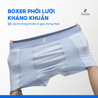 Combo 3 quần lót nam boxer PAZZINI phối lưới thun lạnh kháng khuẩn, quần sịp nam co giãn 4 chiều, thấm hút tốt - BX014