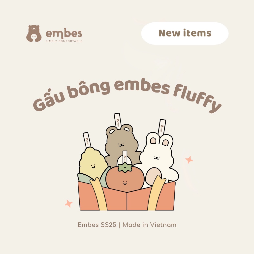 [EMBES GIFT] Túi Blindbox Gấu Bông Embes Fuffy, Quà Tặng Cho Bé Yêu Cùng Các Sản Phẩm Của Embes