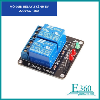 Module Relay 2 Kênh 5V/ 12V - 220VAC 10A V1