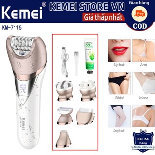  Kemei Dao Cạo Điện Cho Nữ Tông Đơ Cắt Tóc Cho Mặt Lông Mày Râu ria mép Cánh Tay Tay Nách Bikini Không Đau Di Động Cơ Máy 