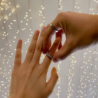Nhẫn cặp đôi Crystals Ring - khắc tên theo yêu cầu