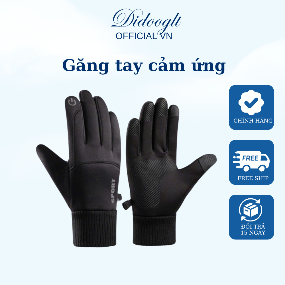 Găng Tay Cảm Ứng DIDOOGLT Lót Lông Đi Xe Mùa Đông Thiết Kế Thời Trang, Tiện Lợi