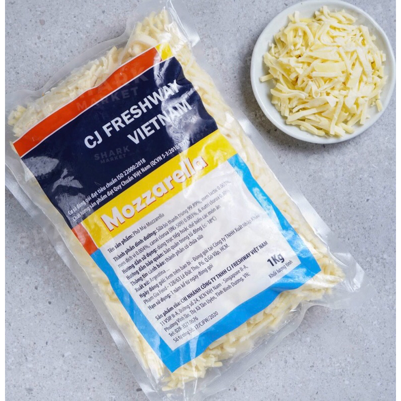 PHÔ MAI BÀO SỢI MOZZARELLA KÉO SỢI 1kg