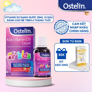 Combo 2 lọ Vitamin D dạng nước cho trẻ Ostelin Kids Liquid 20ml của Úc giúp hấp thu canxi, xương chắc khỏe cho bé