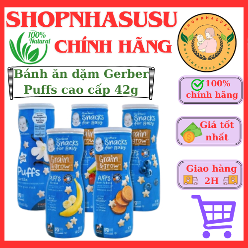 Bánh ăn dặm Gerber Puffs cao cấp 42g