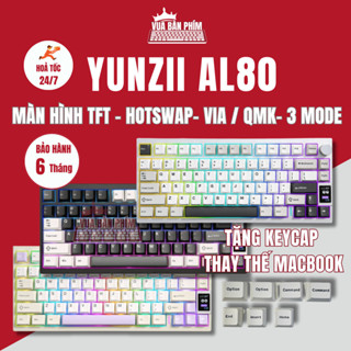 [HÀNG SẴN] Bàn phím cơ Yunzii AL80 | yunzii al80 không dây ,QMK/VIA , màn hình tùy chỉnh , cnc , núm xoay , hotswap