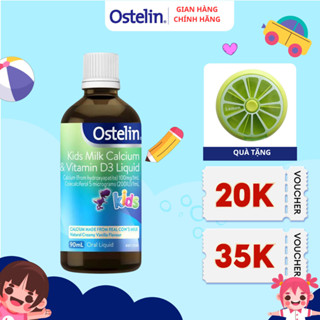 Canxi và Vitamin D3 200IU dạng sữa nước cho bé từ 7 tháng tuổi Ostelin Kids Milk Calcium & Vitamin D3 Liquid 90ml của Úc