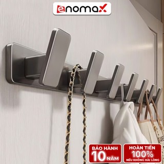 Móc treo quần áo dán tường Enomax đa năng chịu lực, chất liệu nhôm hàng không chống gỉ, tặng kèm keo dán 12g (Eno 0176)
