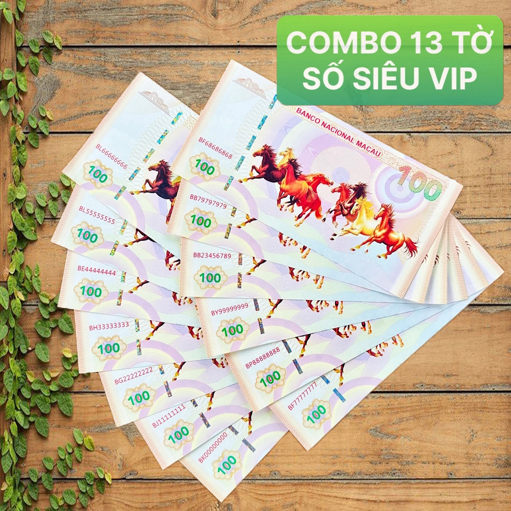 [Trợ Giá Tết] Bộ 13 Tờ Seri Siêu Vip Mã Đáo Thành Công Lưu Niệm Macau Sảnh Rồng, FULL 0-9 Cực Vip, T