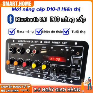 【Free ship Mạch loa D10 Bluetooth 5.0 hát Karaoke công suất lớn 120W, 12V/24V/220V lắp loa kéo (với đủ phụ kiện)