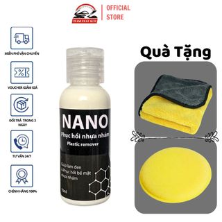  Nano phục hồi nhựa nhám 50ml làm mới nhựa nhám và nhựa đen ô tô xe máy nhựa bạc màu tặng kèm mút và khăn lau xe 