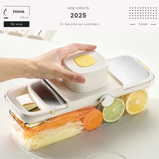 Bộ nạo sợi rau củ kèm hộp đa năng 5 lưỡi dao, đồ bào rau củ đa năng cao cấp nhỏ gọn