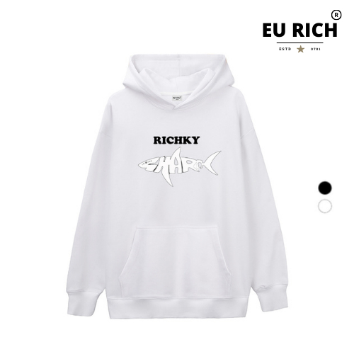 Áo Hoodie Eu Rich Premium Nỉ Cá Mập Trắng White Shark