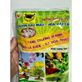 Phân bón đầu trâu NPK 20-20-15 chuyên cho hoa hồng, cây cảnh, cây nội thất giúp cây ra hoa, hoa đẹp, lâu tàn