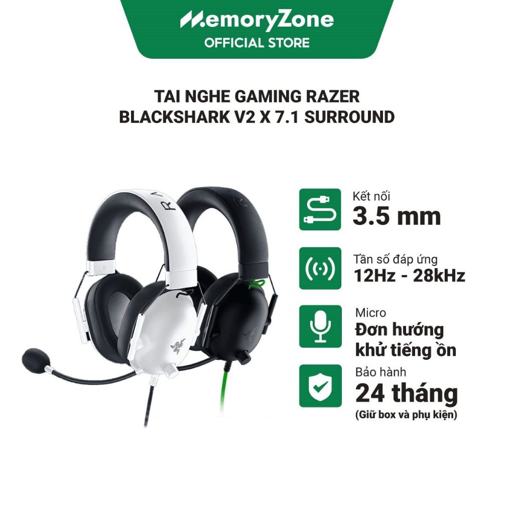 Tai Nghe Gaming Razer BlackShark V2 X 7.1 Surround