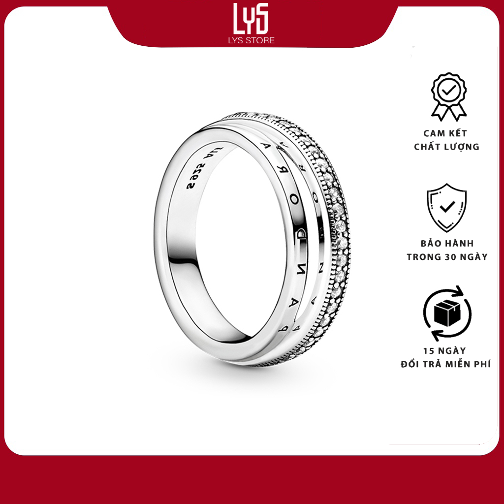 Nhẫn Bạc Lys Logo and Hearts Ring Fullbox - Nhẫn Bạc Nữ Bạc S925 ALE -8078SV