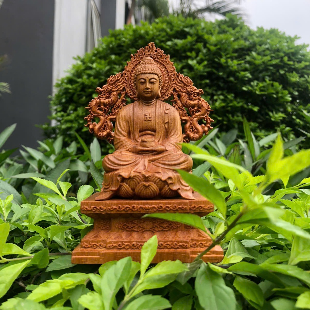 Tượng Phật Gỗ Mini Thờ Cúng [ Phật A Di Đà]